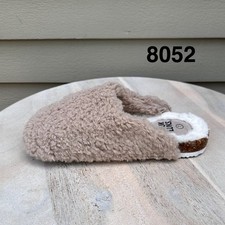 Muk Luks Womens 7 Faux Fur Sherpa Clog Slippers Taupe Cork Mules 1100129