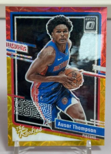 Ausar Thompson 2023-24 Panini Donruss Optic 55/99 Red Gold Choice Prizm RC #5