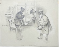 Hans Stubenrauch - Büro Beamter München Salvator Brauerei Zeichnung sign. 1910