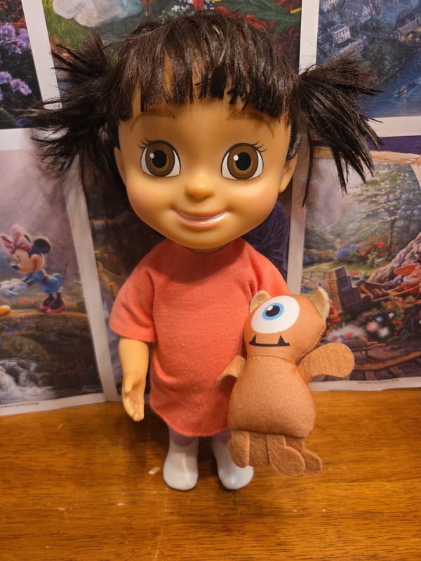 Disney Pixar Spin Master Boo Doll Talking Giggling 11.5" Tall With Shirt & Pants