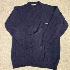 Vintage Chemise Lacoste Sweater Mens XL Navy Blue 100 Cotton Knit Made France