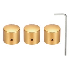 3 Pcs Aluminium Knobs , 1/4" 6mm , 15/16" Gold