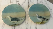 John Derian Seagull Sea Bird Decoupage Plates 8 6/16”