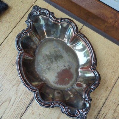 Vintage International Silver Company versilberte ovale Servierschale 