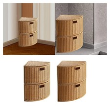Corner Storage Basket Narrow Bin Lightweight Space Saving with Handle Triangle