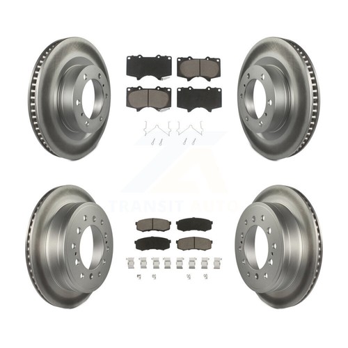 Front Rear Coat Disc Brake Rotors Ceramic Pad Kit For Toyota 4Runner Lexus GX460 - Picture 3 of 5