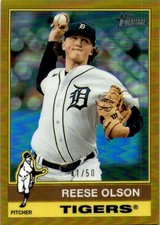 2025 Topps Heritage Chrome Gold Refractor 409 Reese Olson SP /50