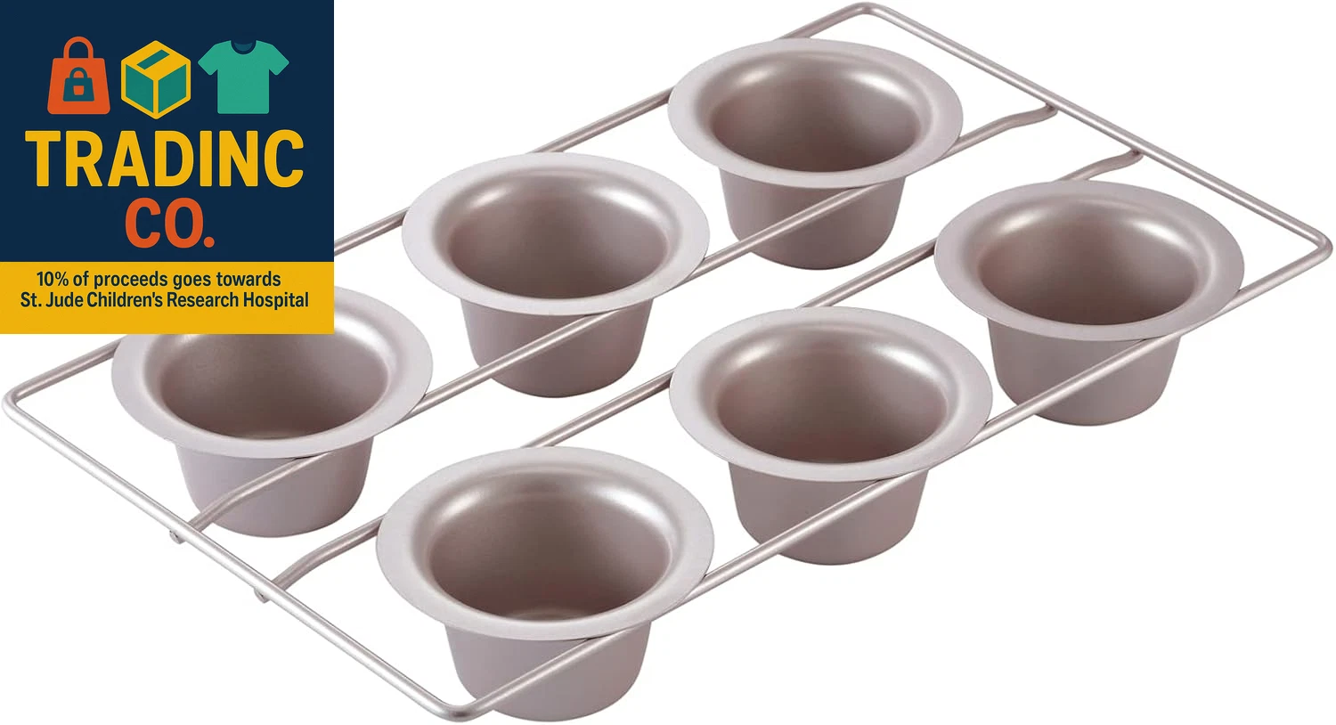 Popover Cake Pan, 6-Cavity Non-Stick Yorkshire Muffin Cupcake Pan Bakeware for O