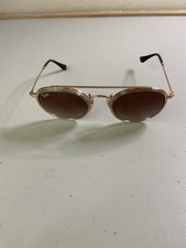 Ray-Ban RB3647N Round Double Bridge Sunglasses Gold Brown Gradient Lens