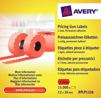AVERY Zweckform Preisauszeichner Etiketten 26 x 12 mm rot 1.500 Etiketten