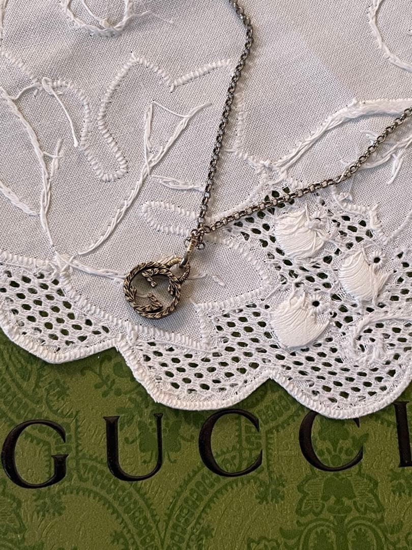 Auth GUCCI Necklace Interlocking G Arabesque Unis… - image 8