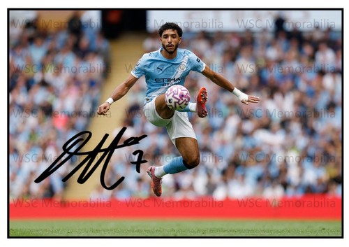 11335. Omar Marmoush Signed Pictures A4 Prints Man City Frankfurt Stuttgart etc.