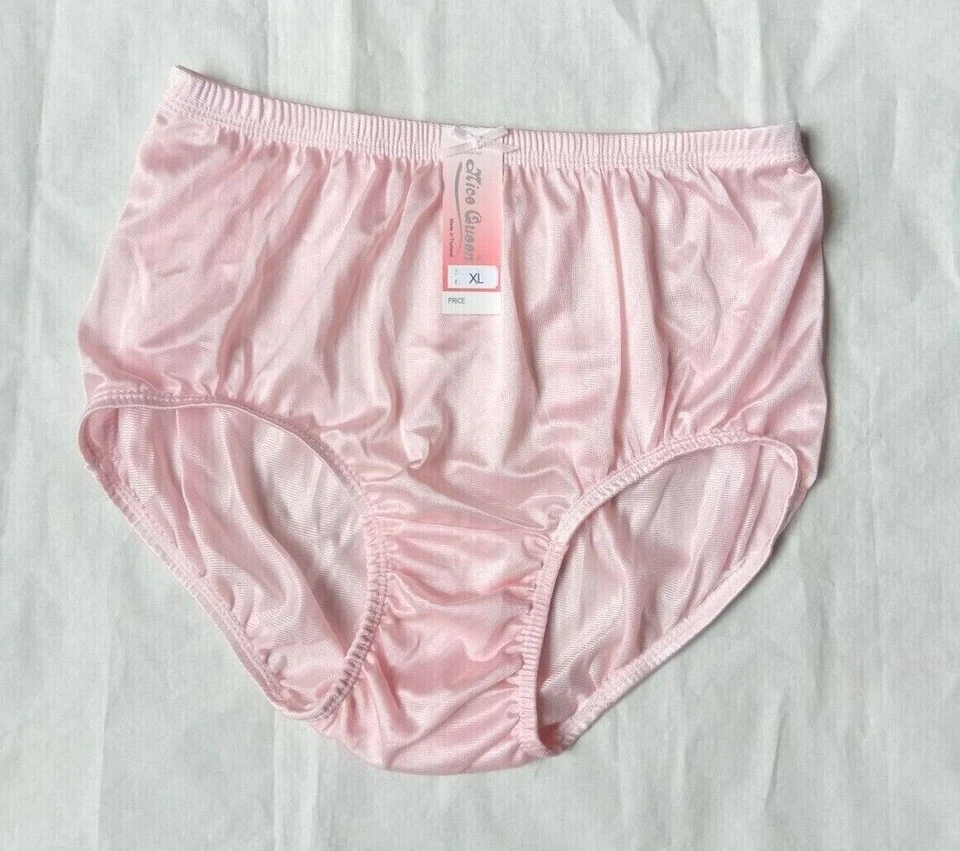 x3 Bragas De Colección Nylon Sedoso Hi Briefs Granny Sissy Bragas Ropa Interior XL Foto 3 de 4