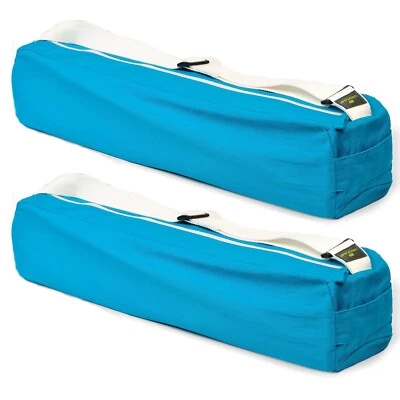 VESTA+ 2x Baumwolle Tragetasche für Yogamatte Blau mit Tragegurt Yoga Tasche