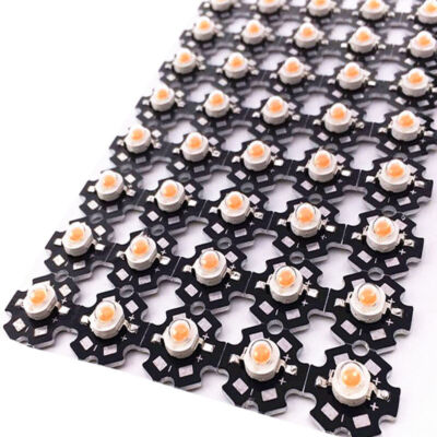 50pcs 3W 45mil  Full Spectrum LED Grow Light 380nm-840nm Diodes For Plant Grow