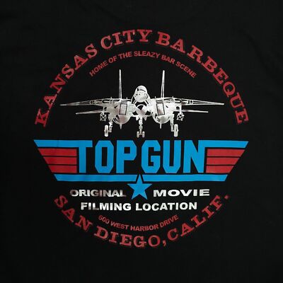 Top Gun Kansas City Barbeque San Diego Graphic T Shirt L Movie