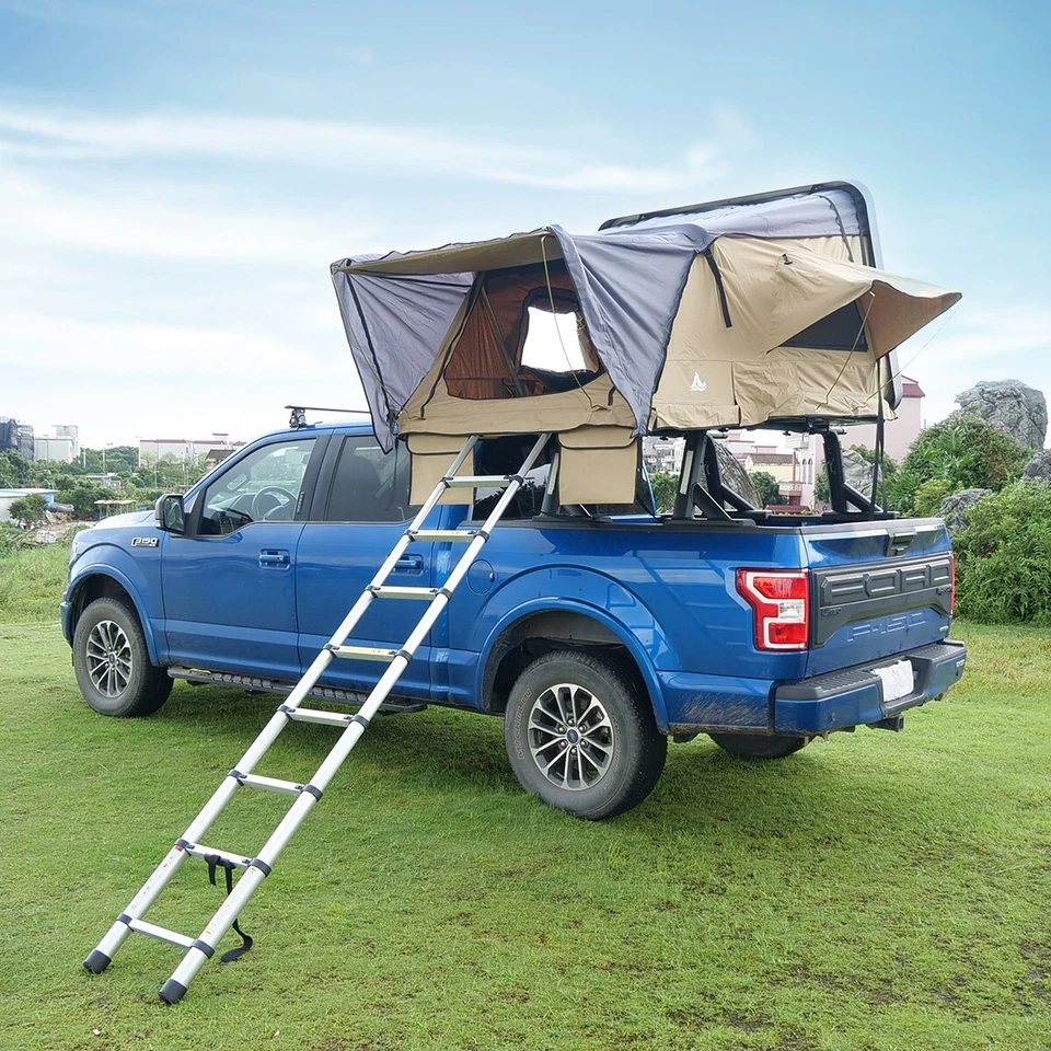 Top Tent Hard Shell Roof Top Tent Outdoor Camping Tent with Ladder and Windows