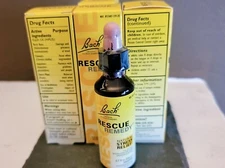 Dr. Bach, Rescue Remedy, Natural STRESS RELIEF - .7 fl oz, 20 ml NIB, FREE Ship!