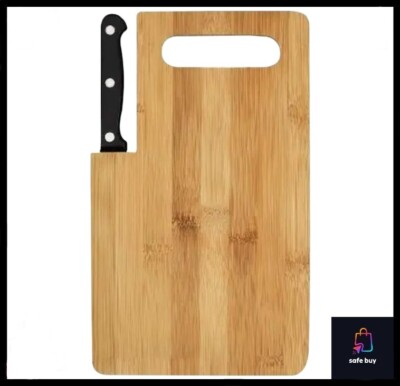 Kitchen Small Cutting Board Wood Bamboo with Handle Build in nife Chopping tool