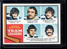 1974 Topps #219 Maple Leafs Team Leaders EX+ w Sittler/Henderson Free Shipping 