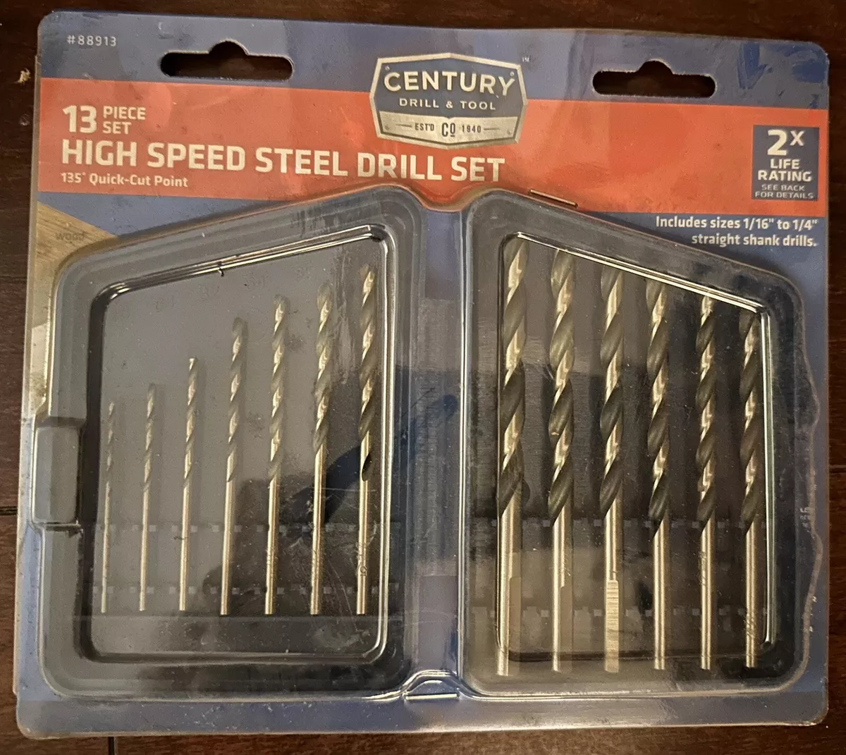 High Speed Steel Drill Set 13pc Century #88913 Construction Home Remodel