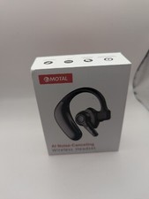 Dual-Mic AI Noise Cancelling Bluetooth Headset for Cell Phones, Small, Black