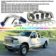 Intercooler Pipe&Cold Intake Filter Kit For 03-07 Ford 6.0L Powerstroke Diesel