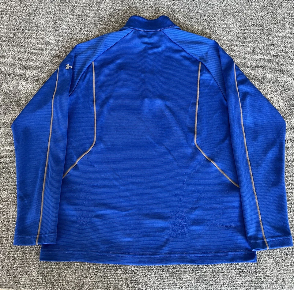 Pullover suelto con cremallera 1/4 Under Armour de los Chicago Cubs para hombre azul bordado logotipo MLB Foto 2 de 4