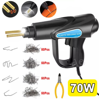 70W Plastic Welder Bumper Repair Kit Welding Gun Soldering Tool + 200Pcs Staples