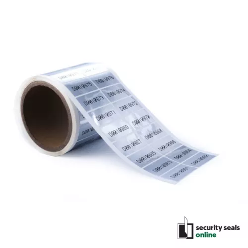 Tamper Evident Security Seal Labels Stickers 40mm x 20mm Silver glossy