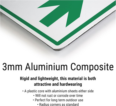 V Safety PIB Box Schild 100 x 100 mm   3 mm Aluminium-Verbundwerkstoff Räumlichk