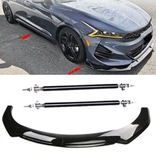 Glossy Black Front Bumper Chin Lip Spoiler Body Kit FOR KIA K5 2021-2024 K