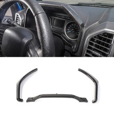 Cubierta del panel del tablero de instrumentos de la consola central para Ford F-150 2015-2020 grano de madera negro