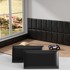 12PCS Black Anti Collision Wall Padding for Kids 7.8" x 15.7" UpholsteredPanels