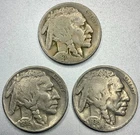 Lot of 3 Buffalo / Indian Head Nickel Coins with Full Dates, US Coins! - SN775