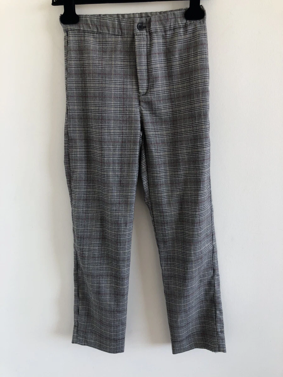 brandy melville high rise black white houndstooth plaid tilden pants xs