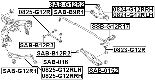 Brazo trasero superior derecho FEBEST 0824-G12RRH OEM 20252-FG000 Foto 2 de 3
