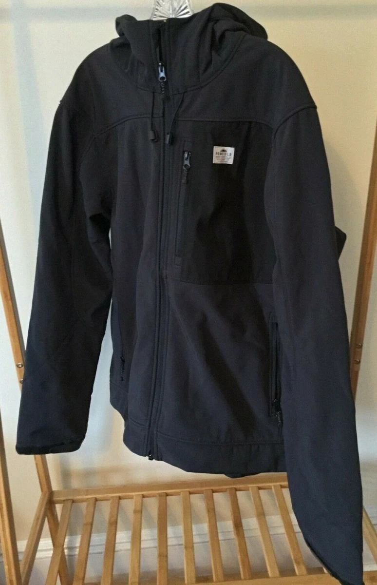 PENFIELD Rain Jacket Black Swift Hooded Trail Full Zip Soft Shell