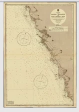 VINTAGE ADMIRALTY CHART. No.3056. SAN DIEGO BAY to BAHIA ROSARIO. 1951 Edition.