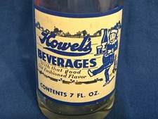 Howel's Beverages Soda Pop Bottle 7 Oz Pittsburgh PA Cute Elf Clear Blue Graphic