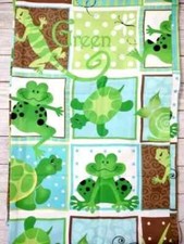 turtle lizard frog fun fabric 22 by 19 inch