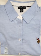 New Womens US Polo Assn Blue Dress Shirt
