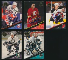 1993-94 Leaf Hockey *AUTOGRAPHED* LOT of (5) w SANDY McCARTHY, JIMMY WAITE