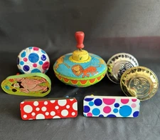 Vintage Tin Toy Lot - Spinning Top and Noise Makers