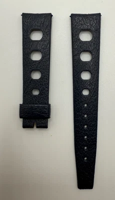Genuine Vintage Swiss Dark Blue Tropic Sport Big Holes Dive Watch Band 19 mm - Photo 1/4