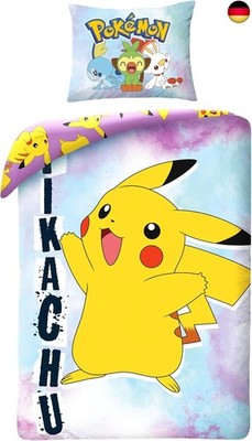 Wende-Bettwäsche-Set Pokemon Pikachu - Einzelbett 2-teilig Bettbezug 140 x 200 