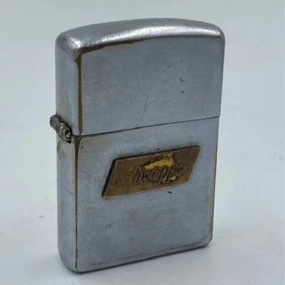 Rare Vintage 1953-55 Zippo Lighter Schweppes Full Stamp PAT