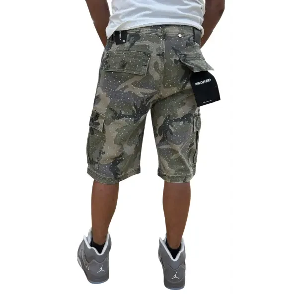 Kindred camo allover rhinestone cargo shorts