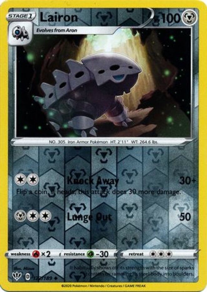 Lairon - 122/189 - Uncommon - Reverse Holo (Near Mint) Darkness Ablaze - Metal P