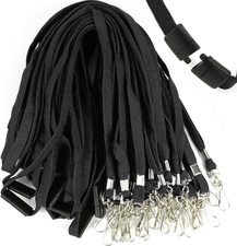 25 Pack Breakaway Lanyard with J-Hook Bulk Flat Lanyards for Name Tag ID Badges